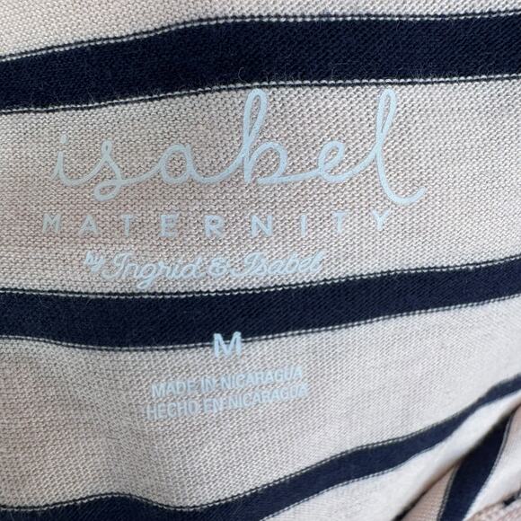 NEW Isabel Maternity Tee Pink & Navy Stripes, V-Neck, Long Sleeve, Size M - Picture 5 of 5